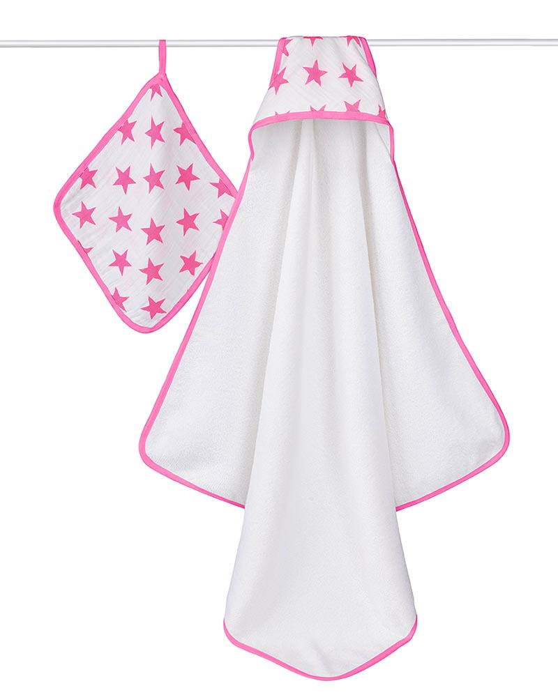 Aden & Anais Fluro Pink bath towel