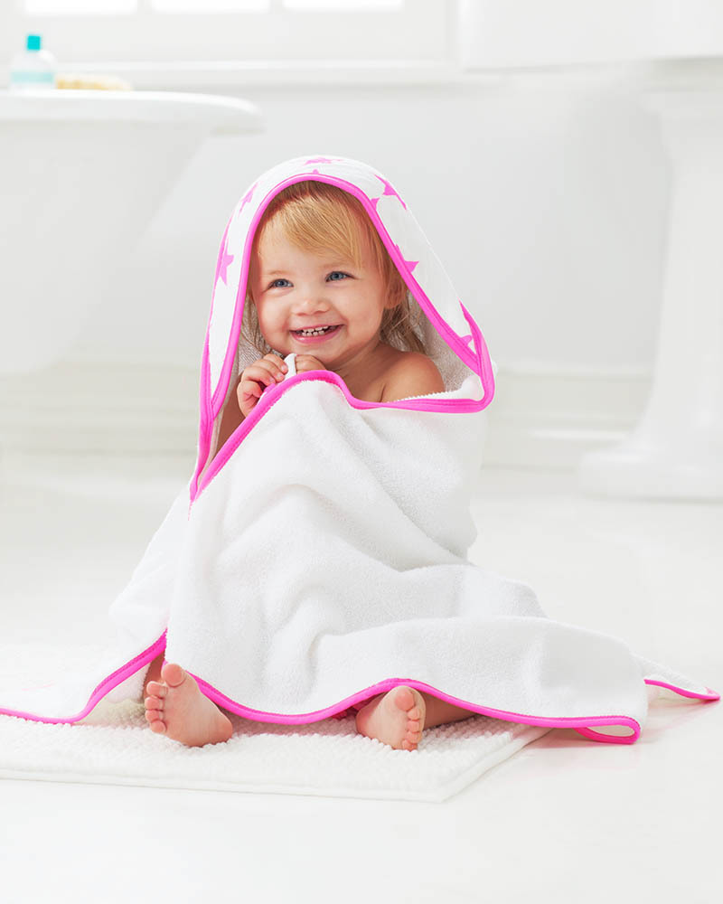 Aden & Anais Fluro Pink bath towel1