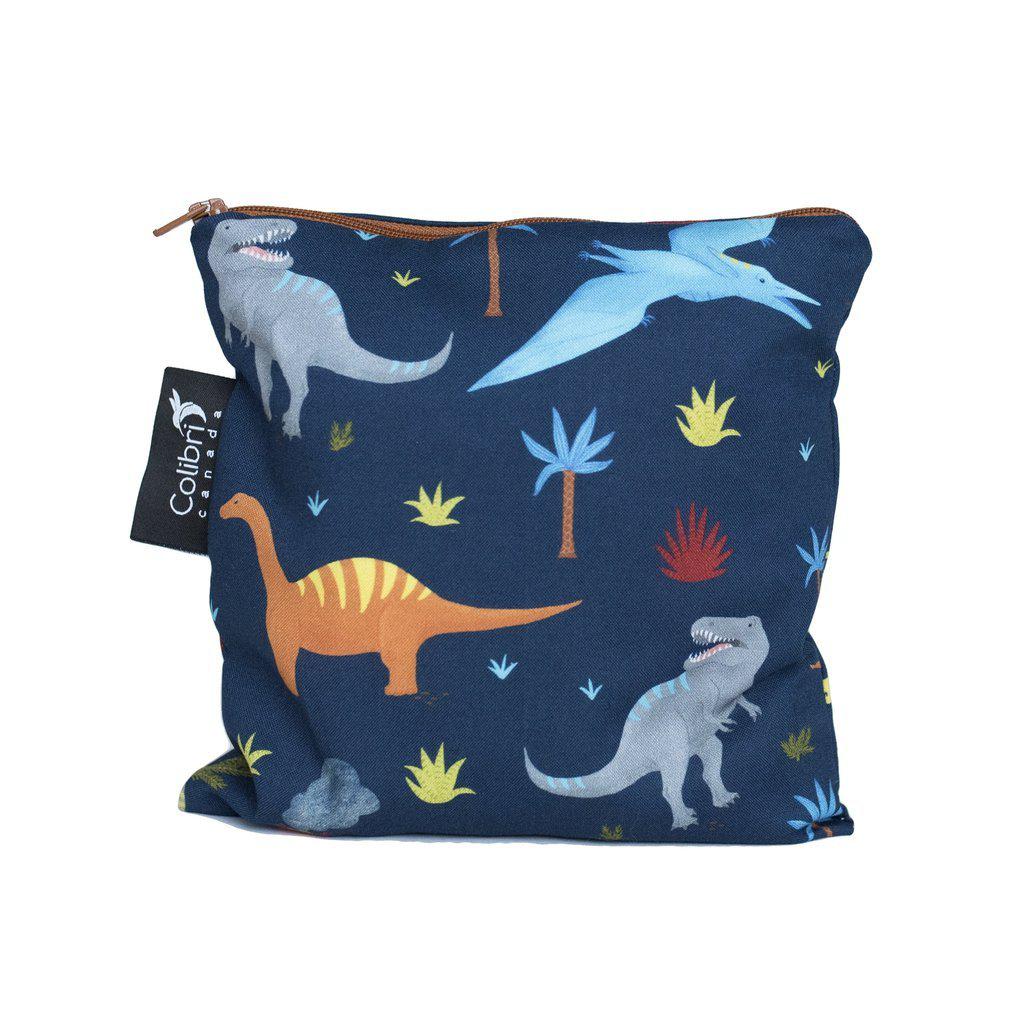 colibri large reusable snack bag dino