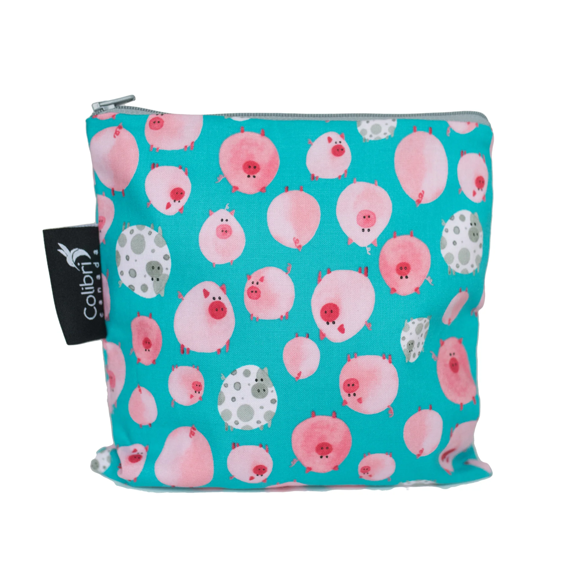 colibri large reusable snack bag oink