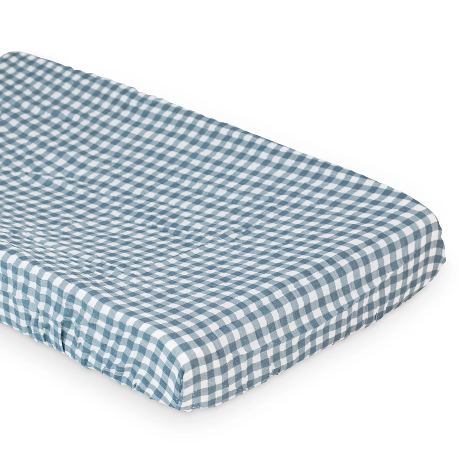 lulujo change pad cover Navy Gingham