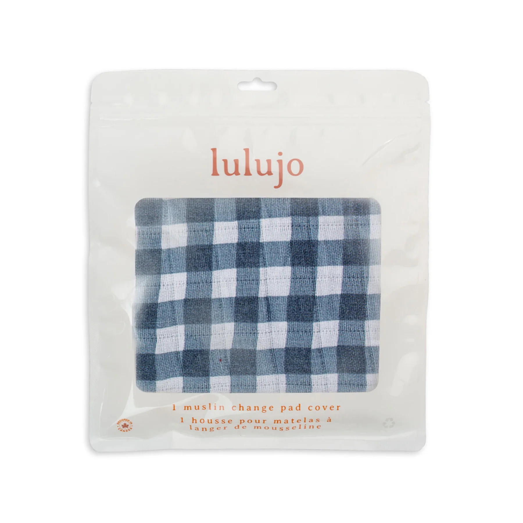 lulujo change pad cover Navy Gingham2