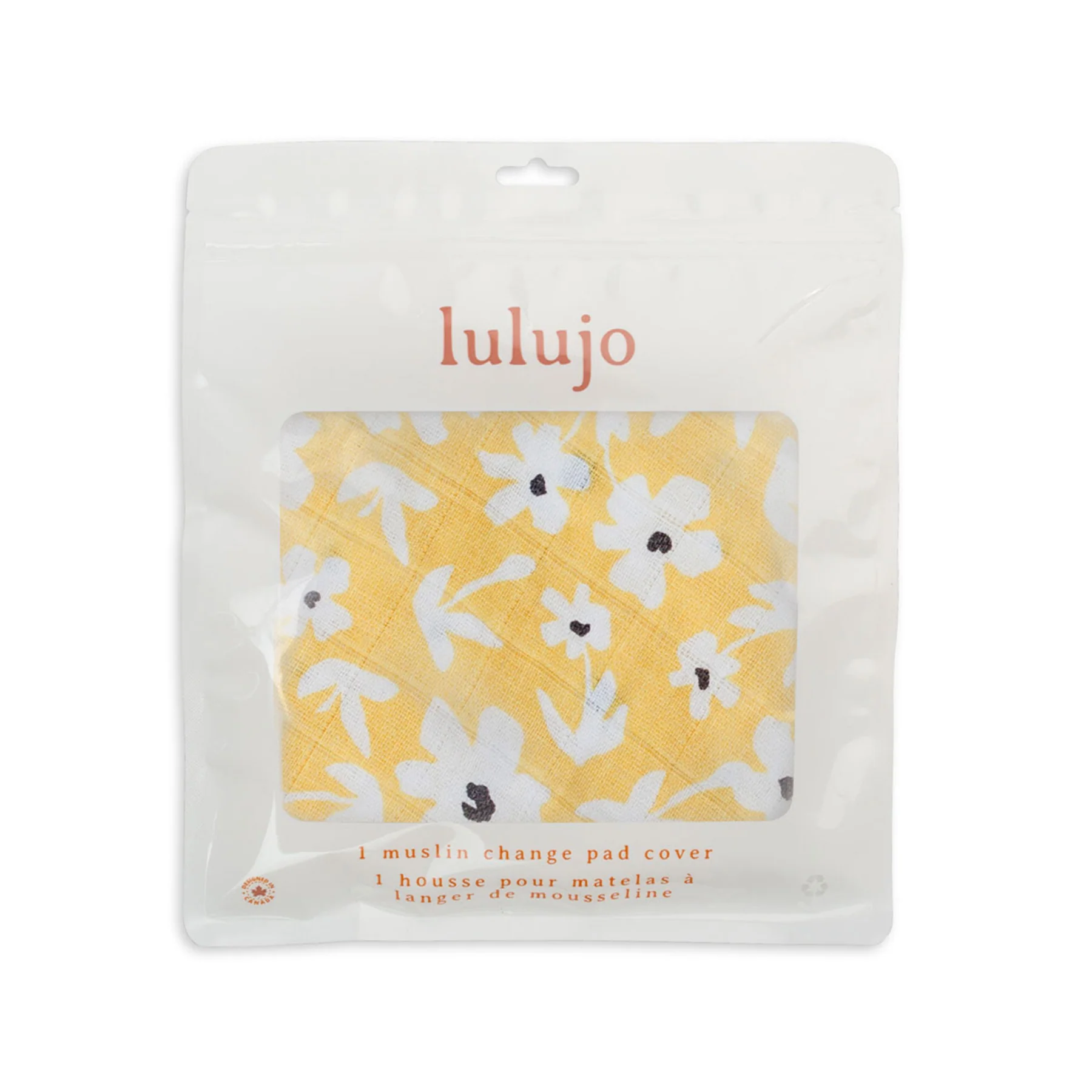 lulujo change pad cover Yellow Wildflowers2