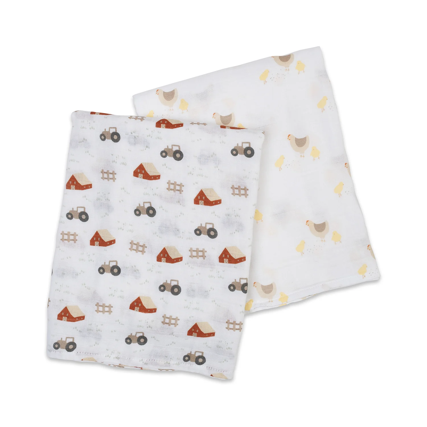 lulujo swaddle 2pk Barnyard + Hen and Chicks1