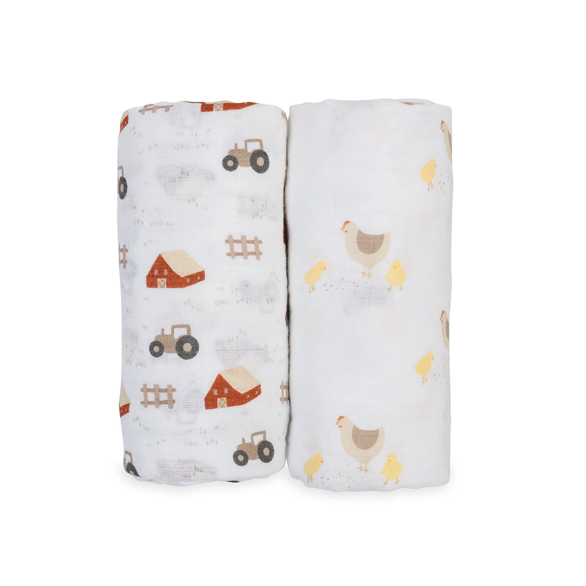 lulujo swaddle 2pk Barnyard + Hen and Chicks3