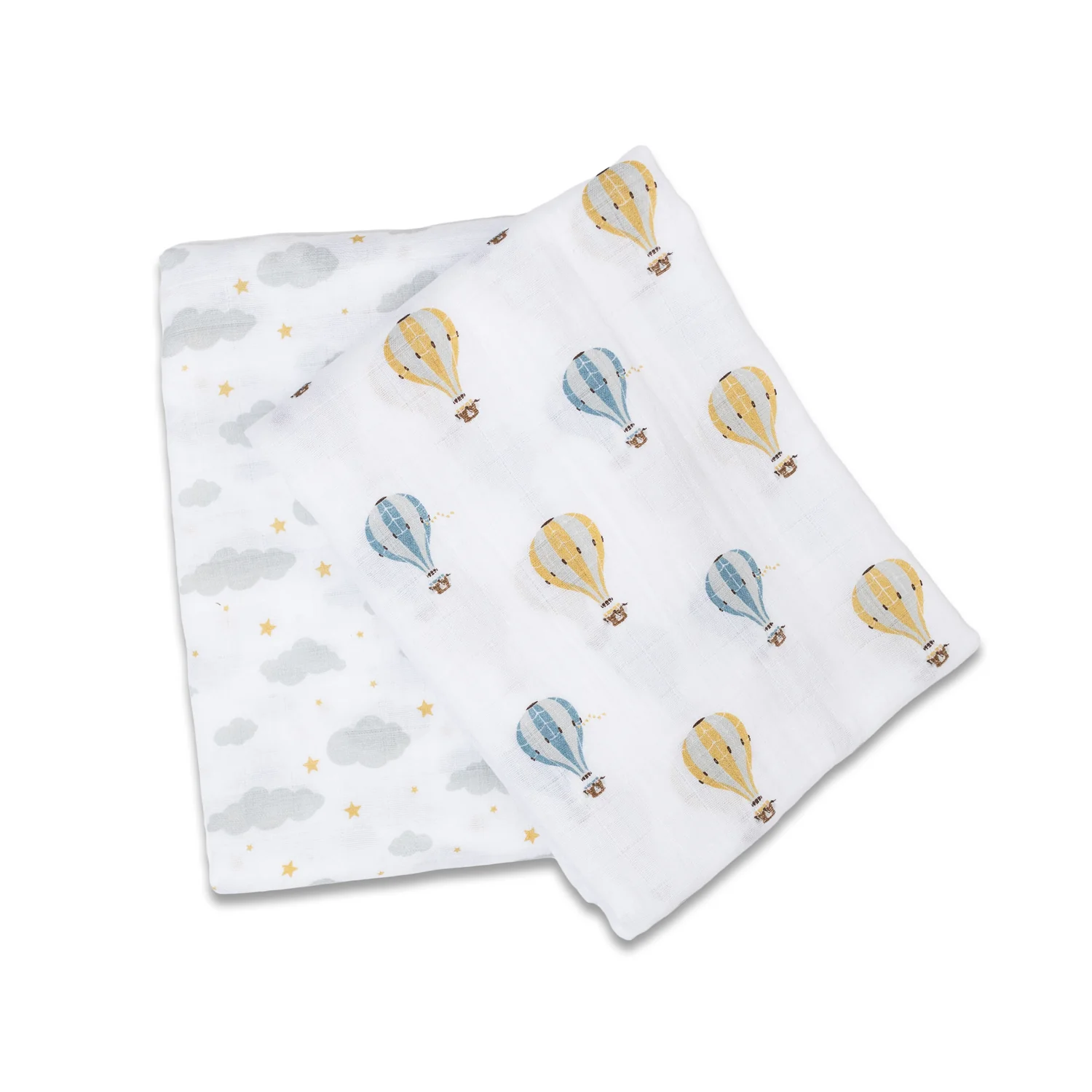 lulujo swaddle 2pk Hot Air Balloon + Clouds3