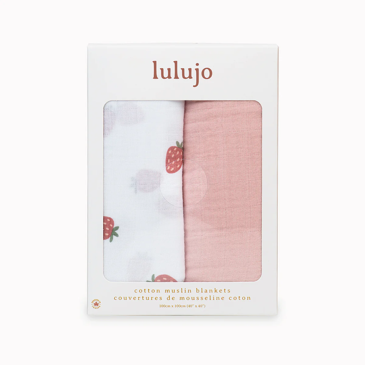 lulujo swaddle 2pk Strawberries + Ballet Slipper
