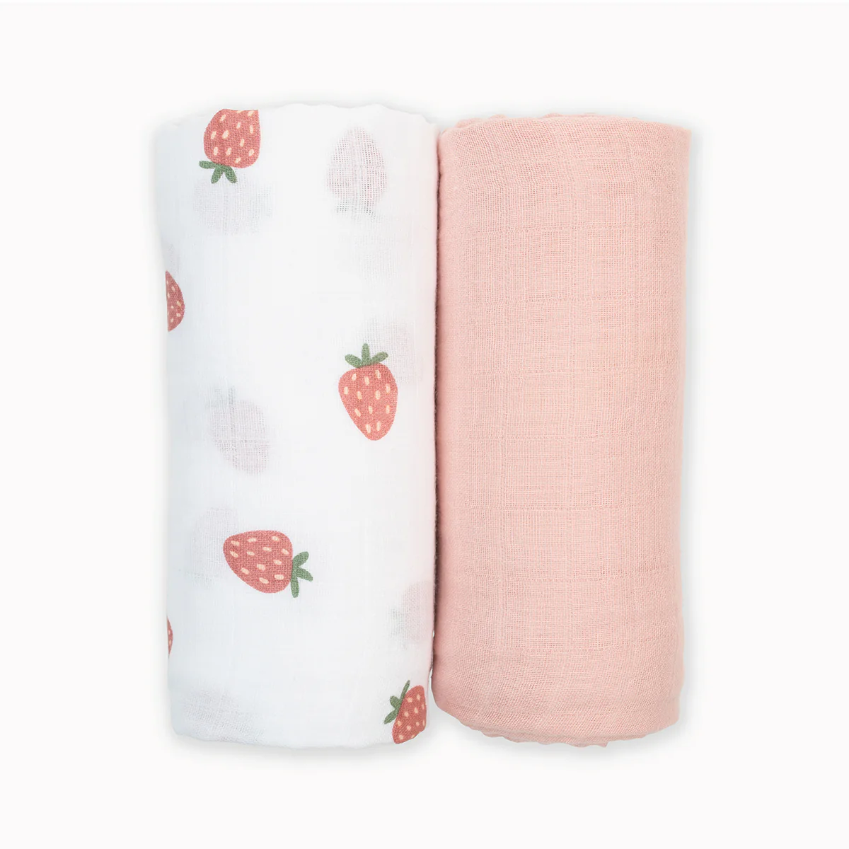 lulujo swaddle 2pk Strawberries + Ballet Slipper1