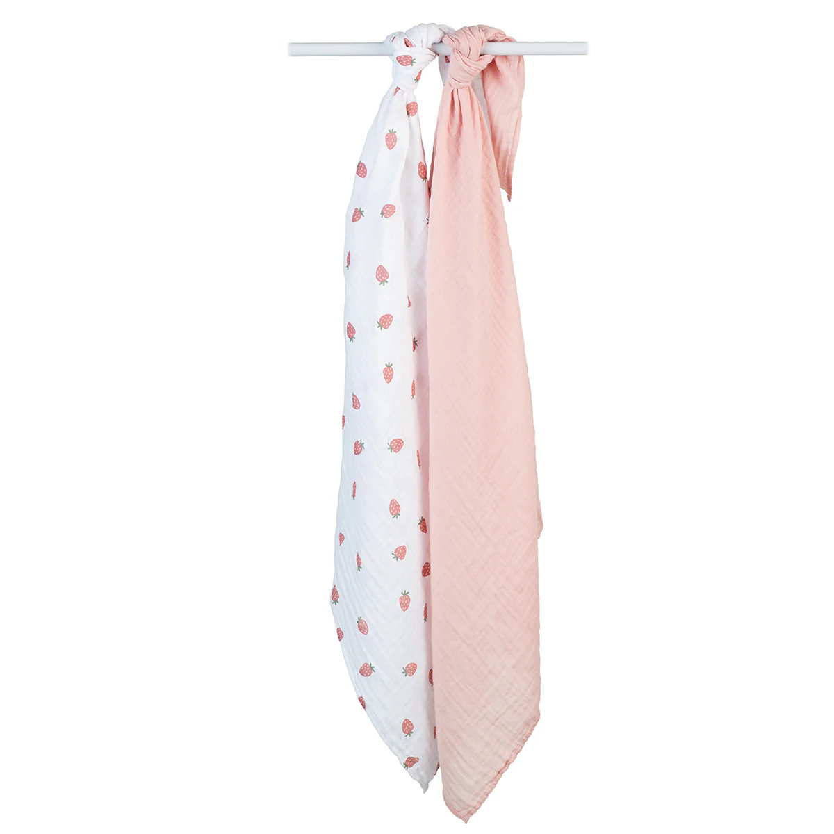 lulujo swaddle 2pk Strawberries + Ballet Slipper2