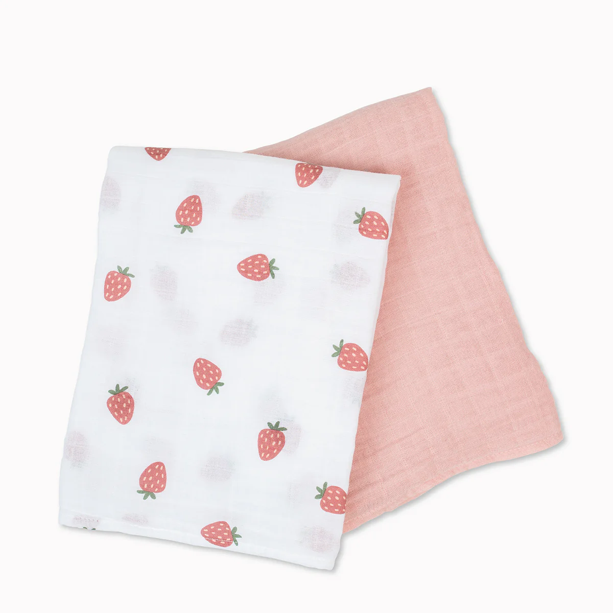 lulujo swaddle 2pk Strawberries + Ballet Slipper3