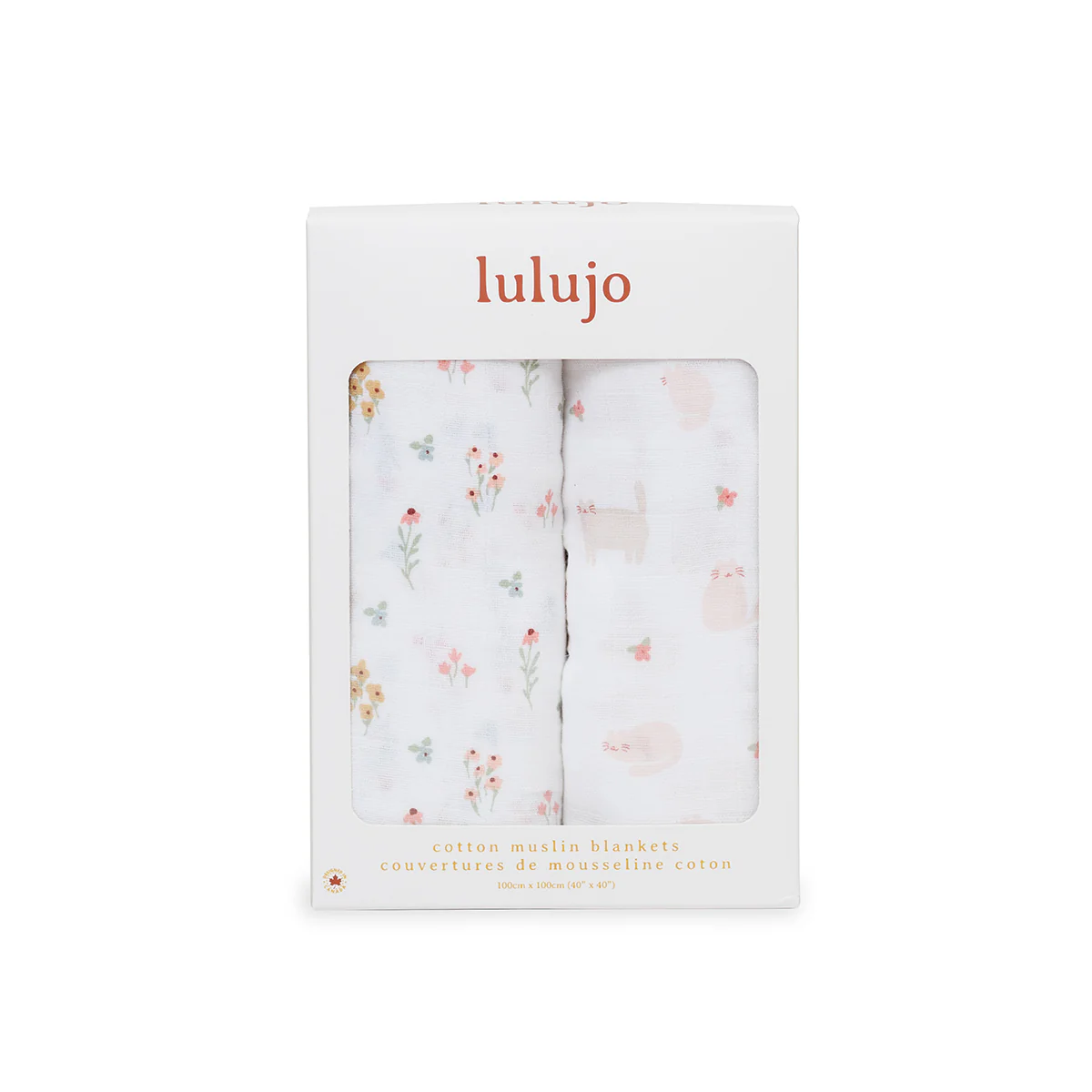 lulujo swaddle 2pk cats and flowers1