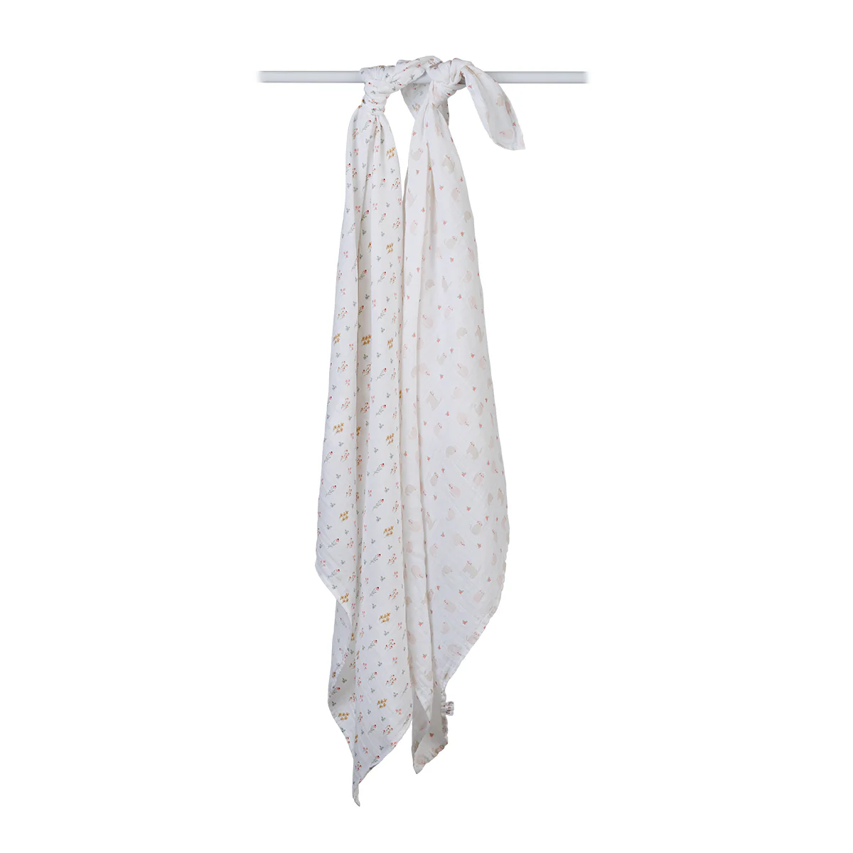 lulujo swaddle 2pk cats and flowers3