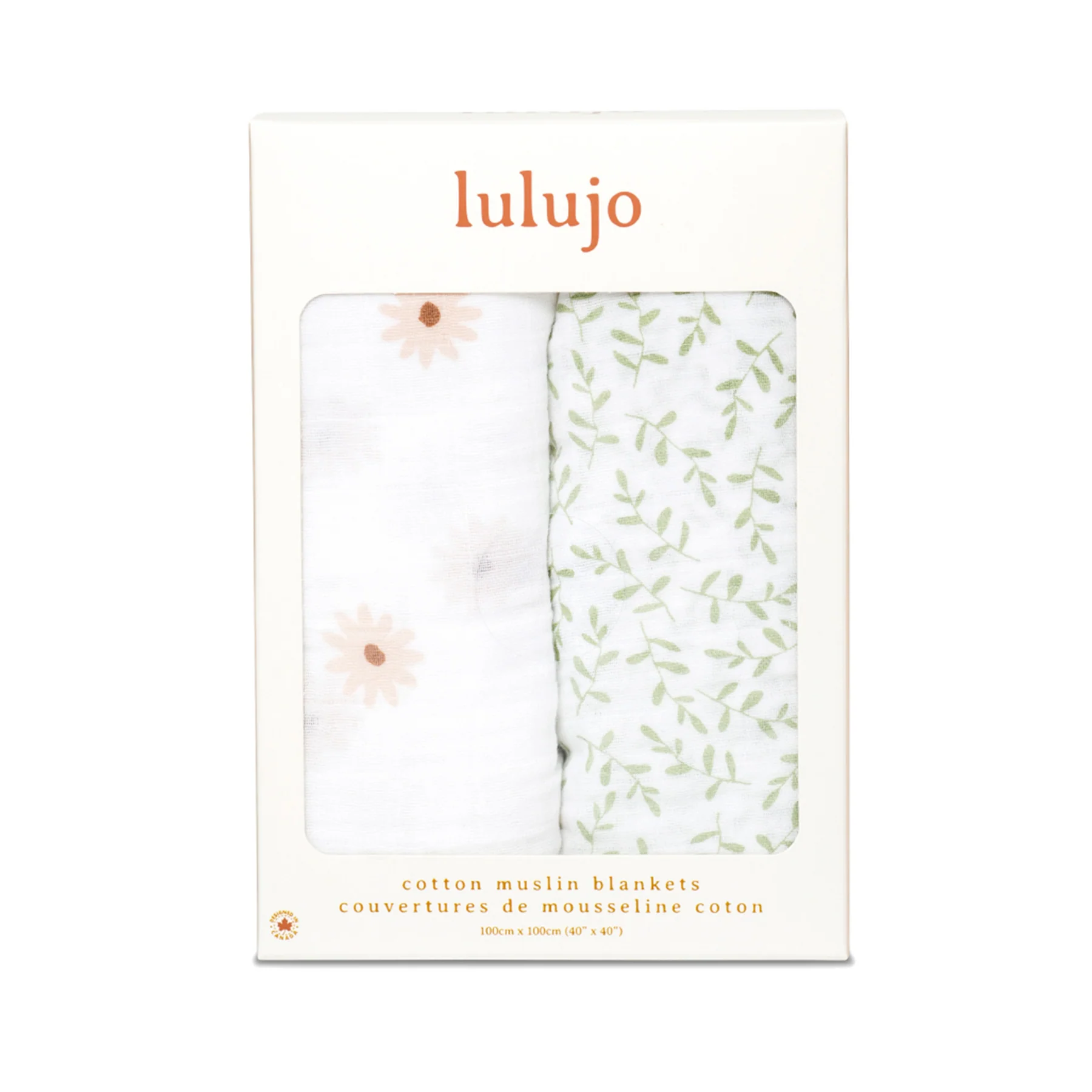 lulujo swaddle 2pk daisies and greenery