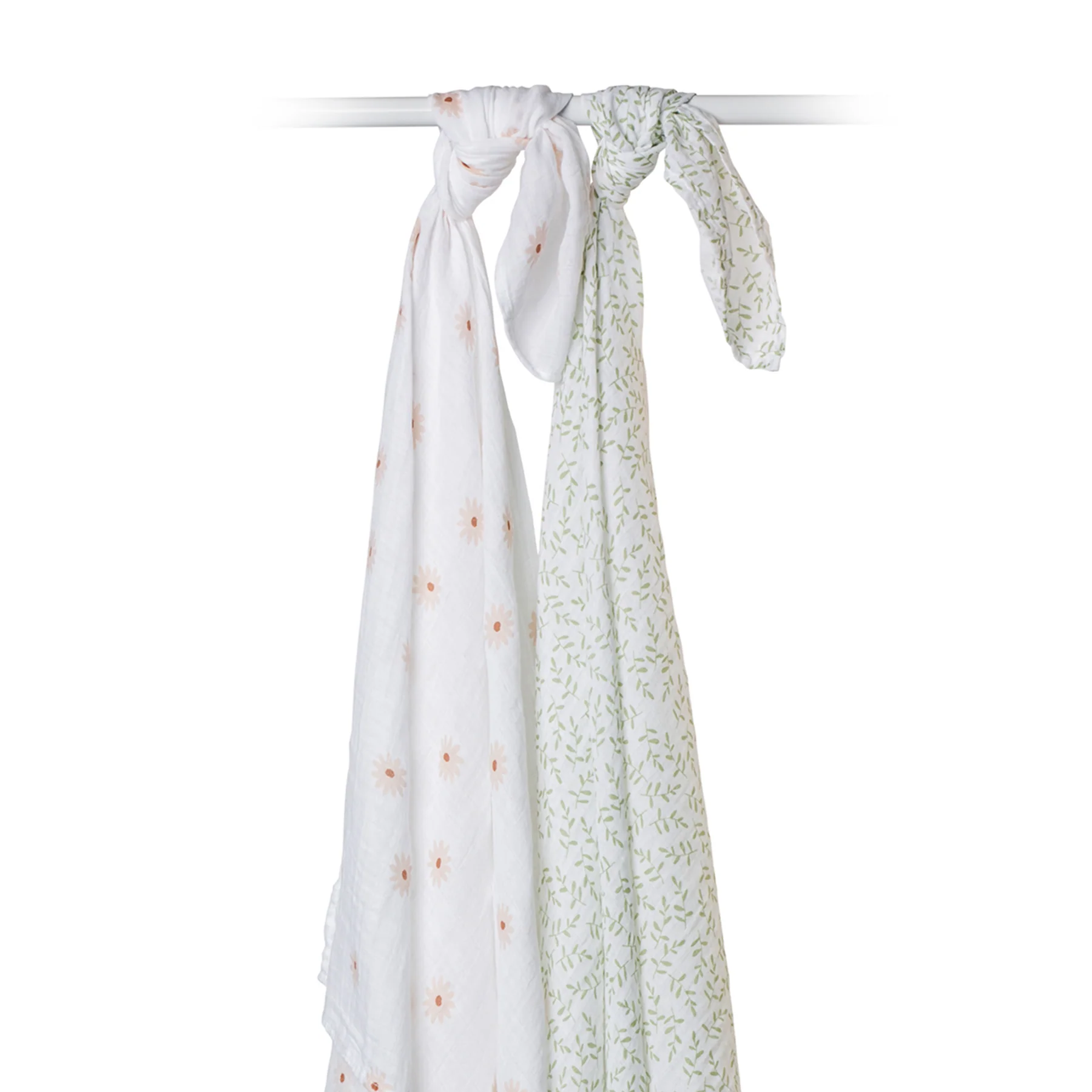 lulujo swaddle 2pk daisies and greenery4